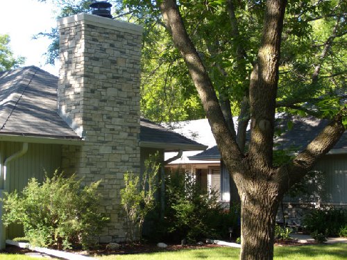 New stone chimney construction in Minneapolis