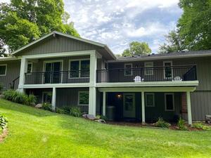 Two-level deck and balcony on a walkout home